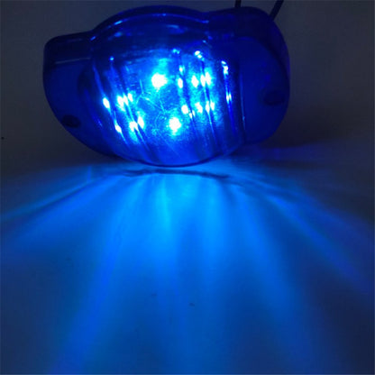 Blue LED light bulb on a dark background